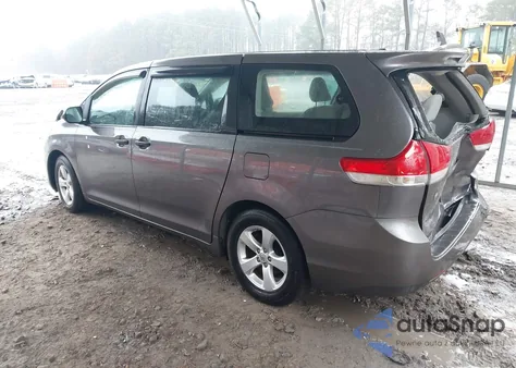 2011 Toyota Sienna Base V6 из США, поврежденный, VIN 5TDZK3DC9BS166816